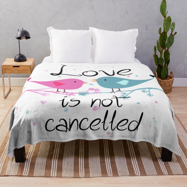 Item preview, Love is Not Cancelled, Two Love Birds, Love Is Not Canceled, Blue and Pink designed and sold by Cute Designs Shop.