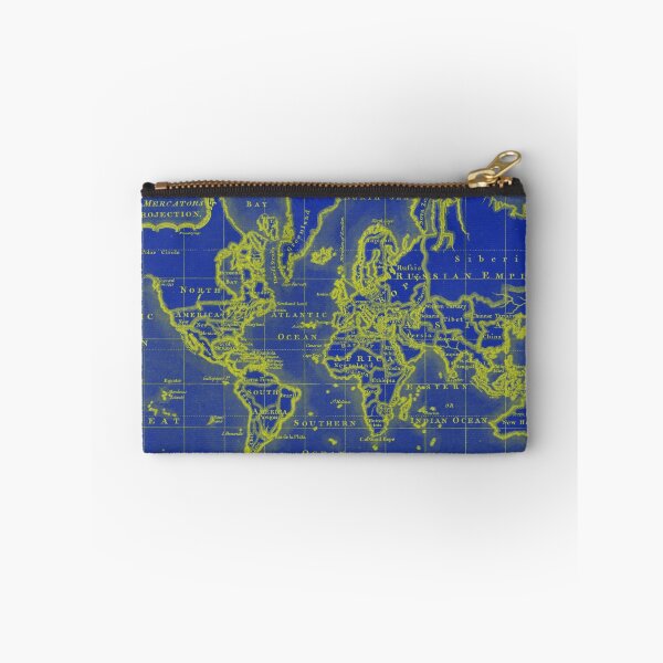 Item preview, World Map (1766) Blue & Yellow designed and sold by BravuraMedia.
