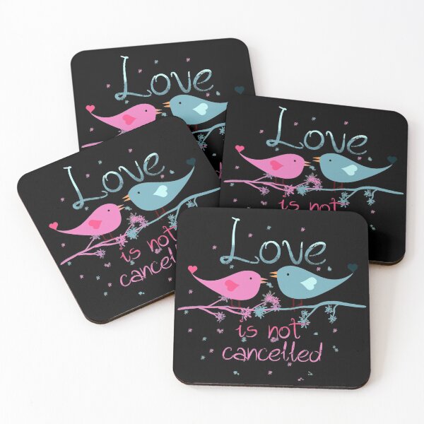 Item preview, Not Cancelled, Two Love Birds, Love Is Not Canceled, Blue and Pink designed and sold by Cute Designs Shop.