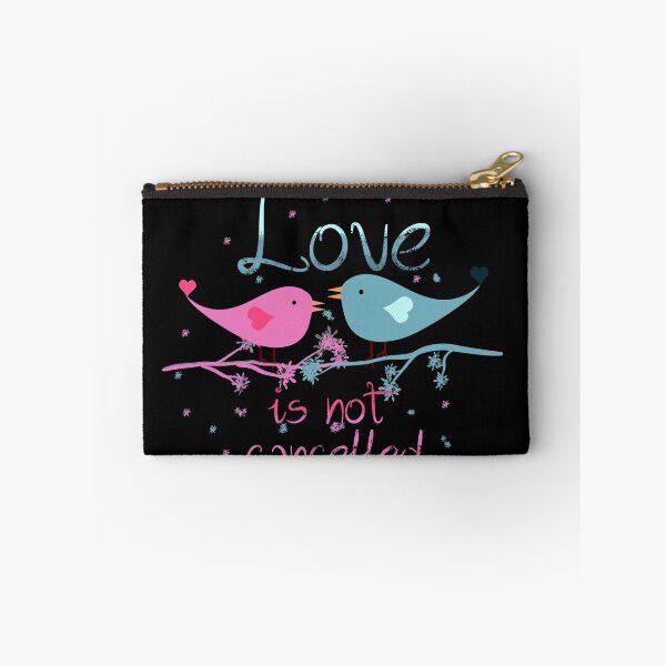 Item preview, Not Cancelled, Two Love Birds, Love Is Not Canceled, Blue and Pink designed and sold by Cute Designs Shop.