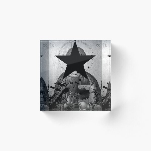 Jesus Vandalized Hagiography Blackstar Acrylic Block