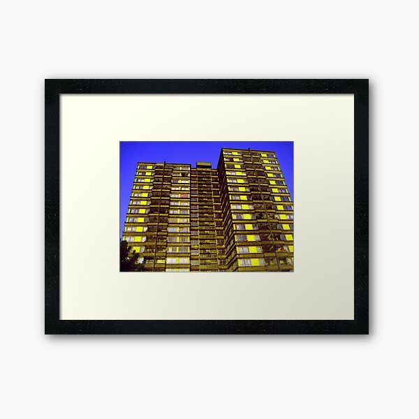 Broomhall flats , Sheffield, Urban pixels Framed Art Print