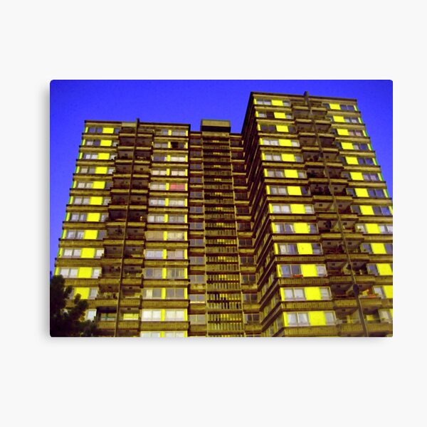 Broomhall flats , Sheffield, Urban pixels Canvas Print