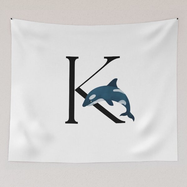 Item preview, K Monogram animal alphabet / Letter K - Killer whale designed and sold by sopivan.