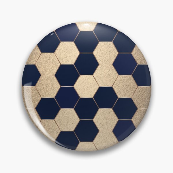 Item preview, Dark Blue and Gold Elegant Geometric Hexagon Pattern designed and sold by CynthiaGraphics.