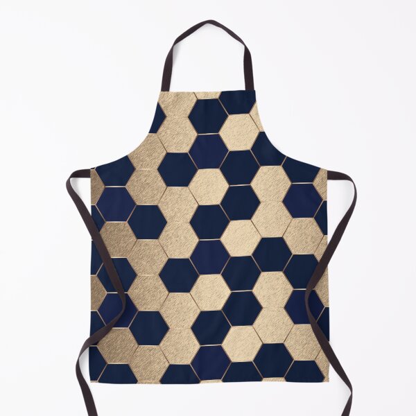 Item preview, Dark Blue and Gold Elegant Geometric Hexagon Pattern designed and sold by CynthiaGraphics.