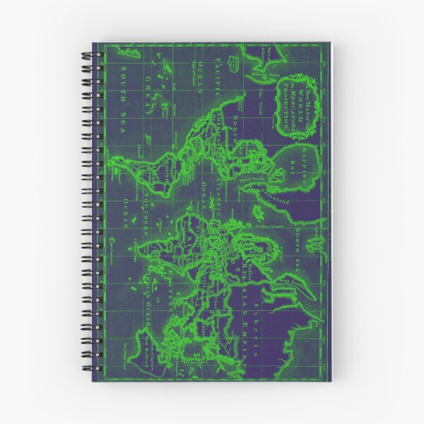 Item preview, World Map (1766) Dark Blue & Green designed and sold by BravuraMedia.