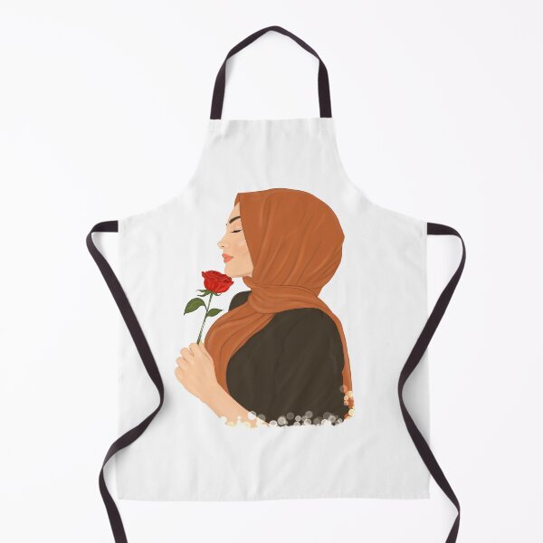 Item preview, Hijab muslimah girl holding flower quote drawing black background  designed and sold by Imanitasong.