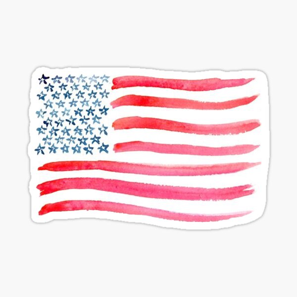 American Flag Watercolor Sticker
