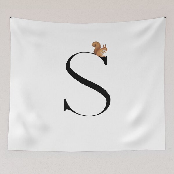 Item preview, S Monogram animal alphabet / Letter S - Squirrel designed and sold by sopivan.