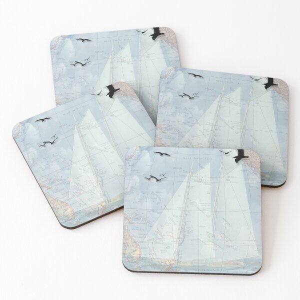 Item preview, Nautical Vintage Sailboat and Old World Map designed and sold by SalonOfArt.