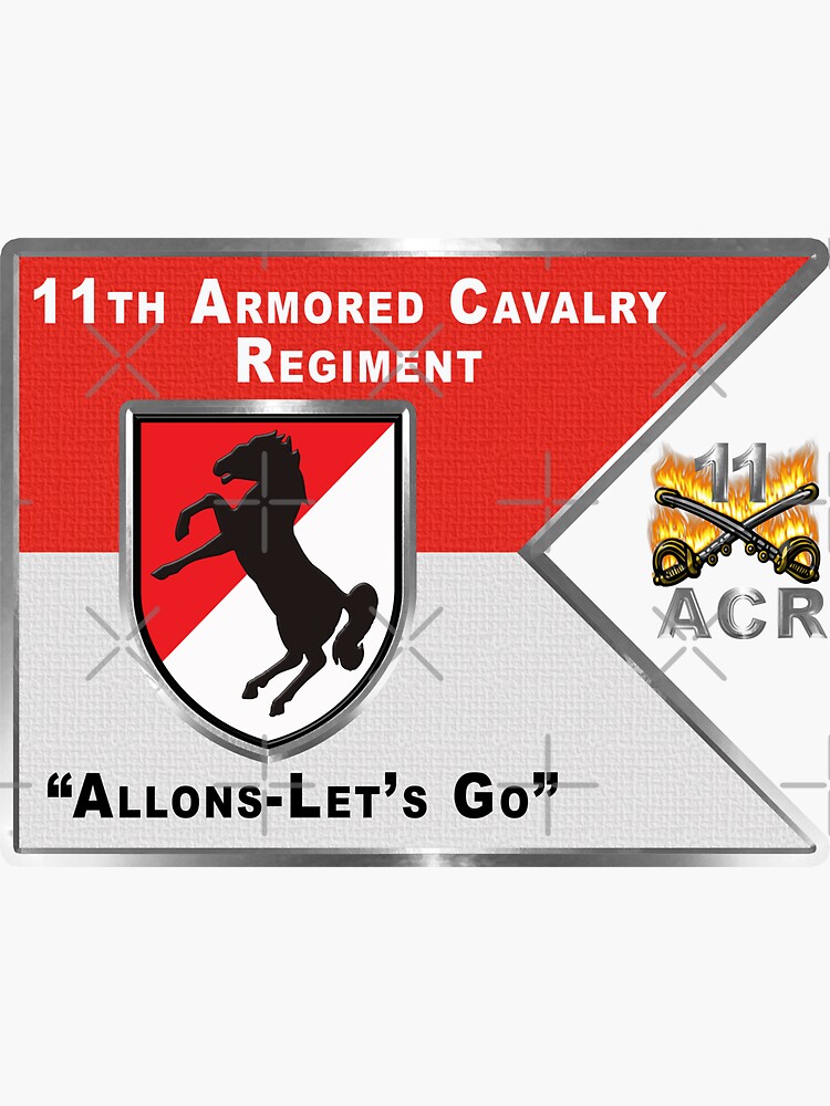  11th armored cavalry regiment black horse guidon sticker by