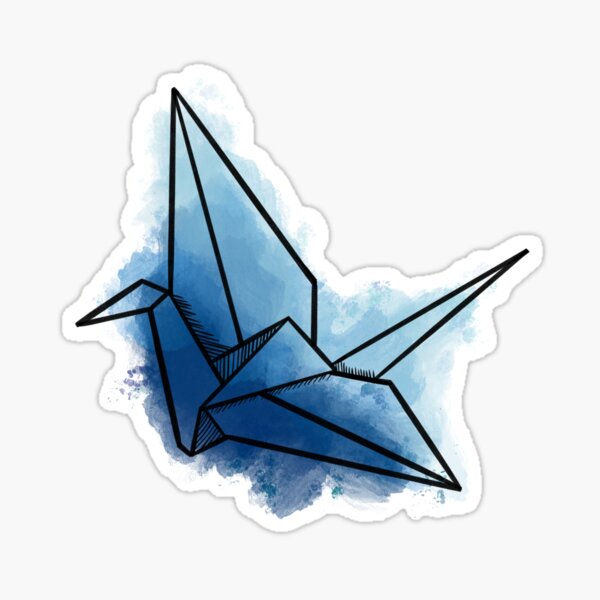 Item preview, Watercolor Origami Paper Crane designed and sold by ChimeraStudioCo.