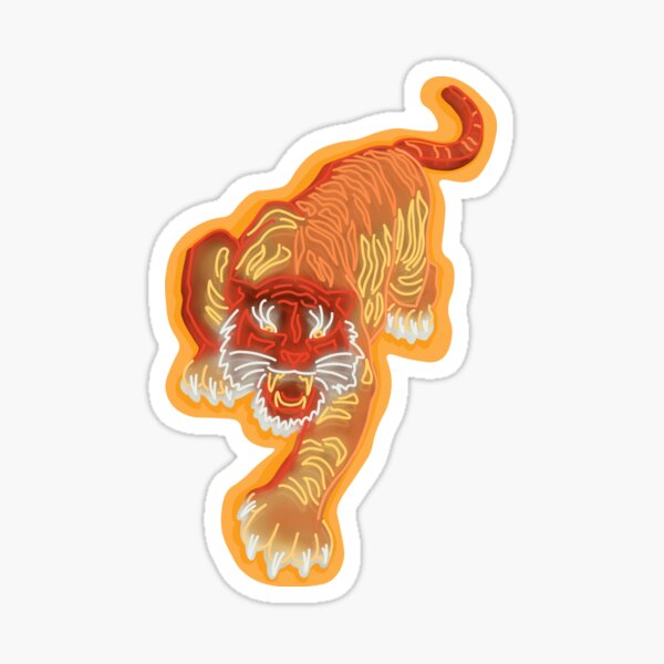 Neon Tiger Sticker
