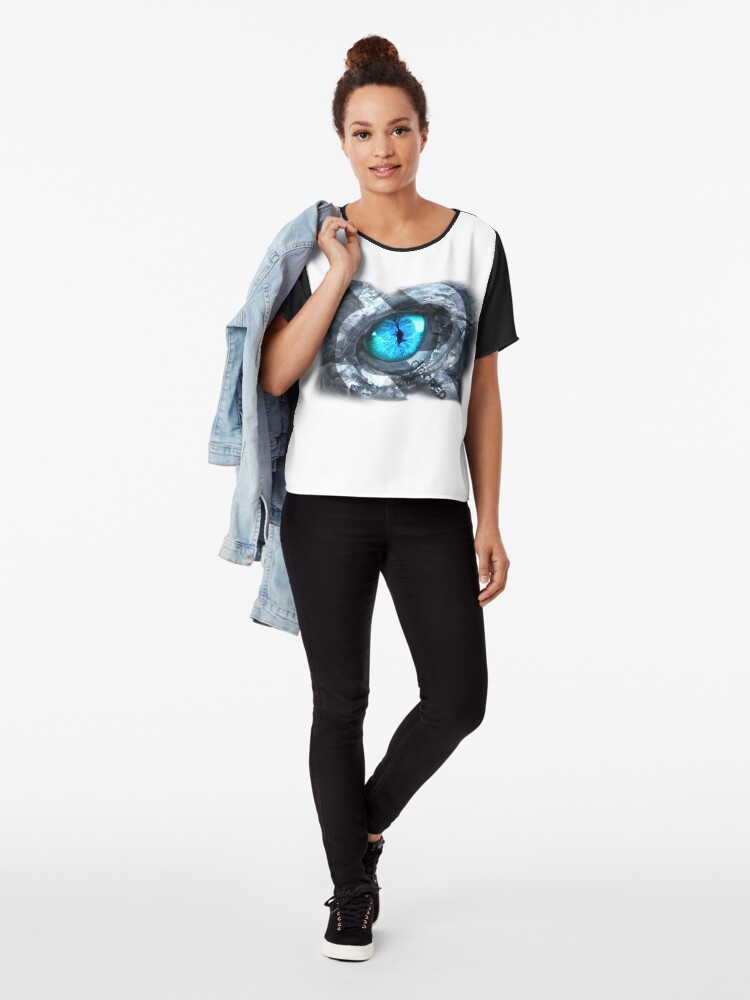 Thumbnail 4 of 6, Chiffon Top, Decred the Armored Lizard © (Design timestamped by https://timestamp.decred.org/) designed and sold by OfficialCryptos.