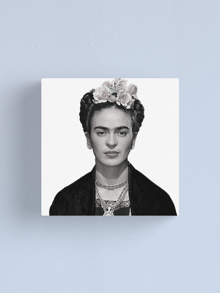 "Frida Kahlo portrait black and white, classic" Canvas Print by