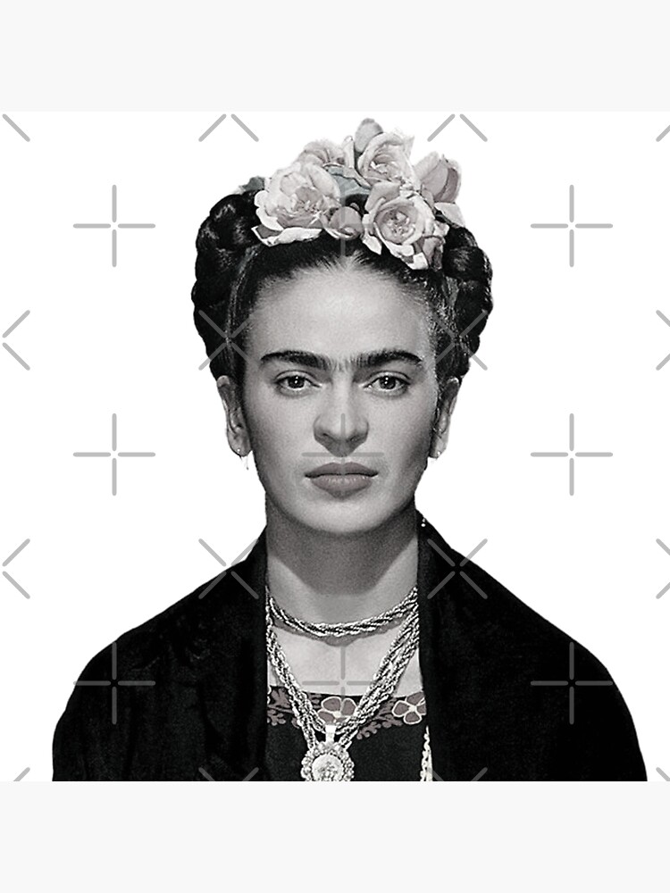 frida-kahlo-portrait-black-and-white-classic-canvas-print-by