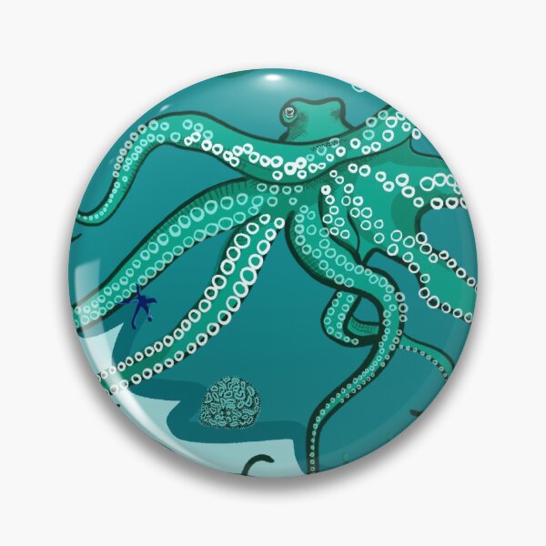 Item preview, Fun Octopus swimming in a sea of green designed and sold by Wildwagner.