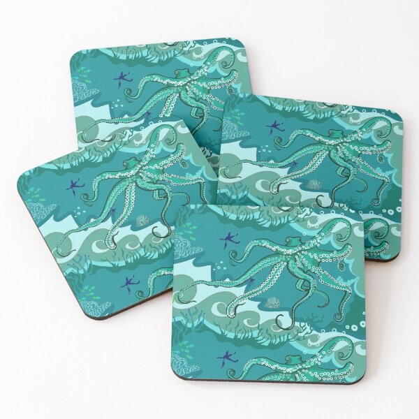 Item preview, Fun Octopus swimming in a sea of green designed and sold by Wildwagner.