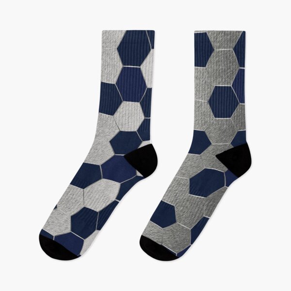 Item preview, Dark Blue and Silver Elegant Geometric Hexagon Pattern designed and sold by CynthiaGraphics.