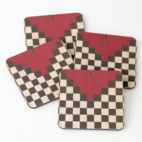 Item preview, BLACK WHITE CHECKERS IN RED  Antique Inca Tunic designed and sold by BulganLumini.