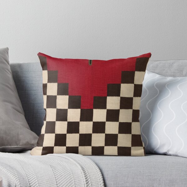 Item preview, BLACK WHITE CHECKERS IN RED  Antique Inca Tunic designed and sold by BulganLumini.