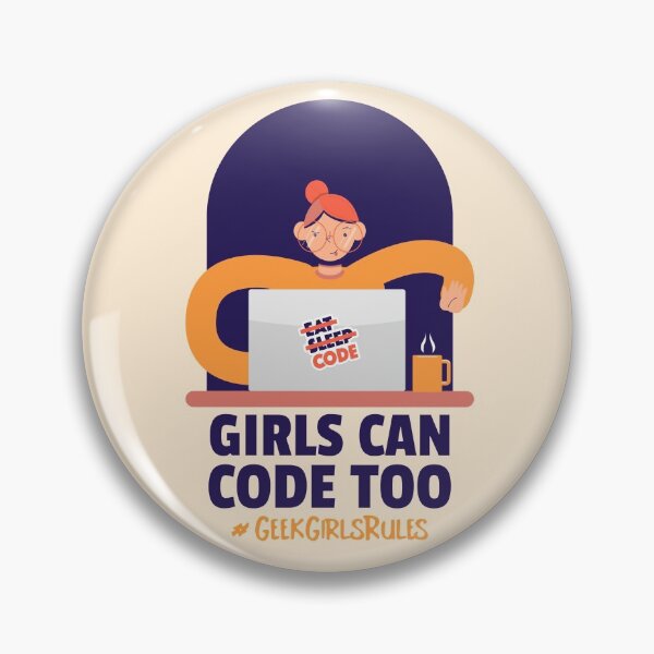 Item preview, Girls can code too designed and sold by ForStrong.