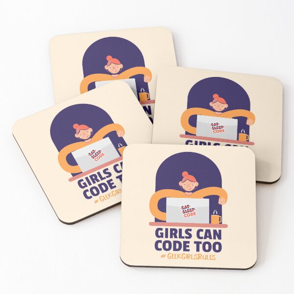 Item preview, Girls can code too designed and sold by ForStrong.