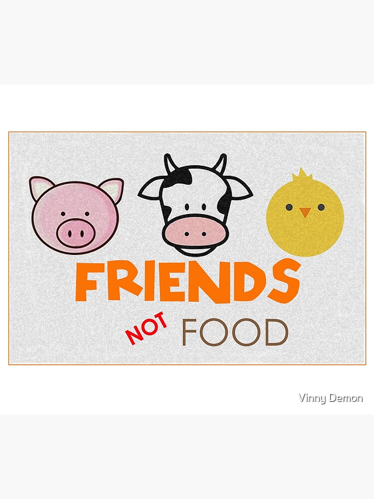 Disover Friends not Food! Vegetarian, Vegan saying Premium Matte Vertical Poster