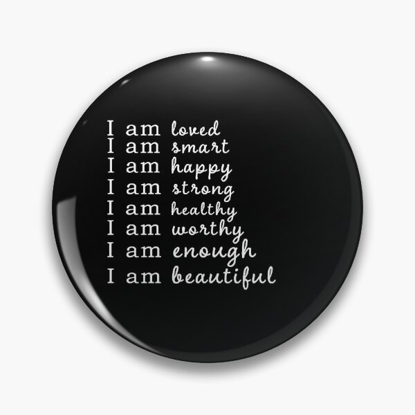 Item preview, Positive Affirmations - I am statements with black background designed and sold by Katherine Winner.