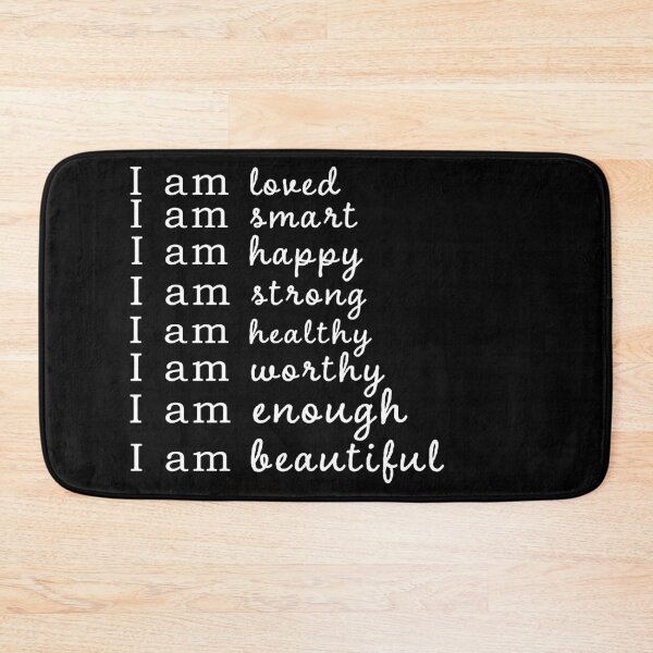 Item preview, Positive Affirmations - I am statements with black background designed and sold by Katherine Winner.