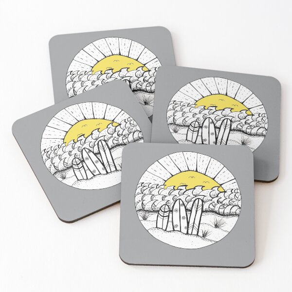 Item preview, Surfboards at the Beach Line Art llustration  designed and sold by Sandra Connelly.