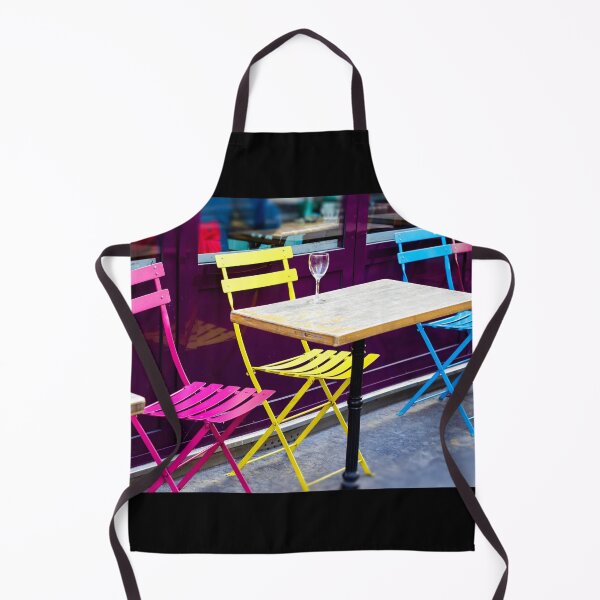 Item preview, Rainbow colored metal chairs on the cafe patio in Paris designed and sold by Rrrainbow.