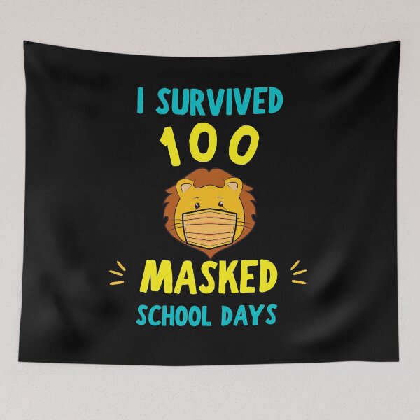 Item preview, I Survived 100 Masked School Days Lion 100 Days Of School designed and sold by YourgiftShop.