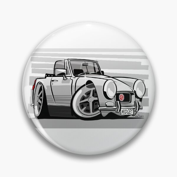 Item preview, MG Midget RWA mk3 caricature white designed and sold by car2oonz.
