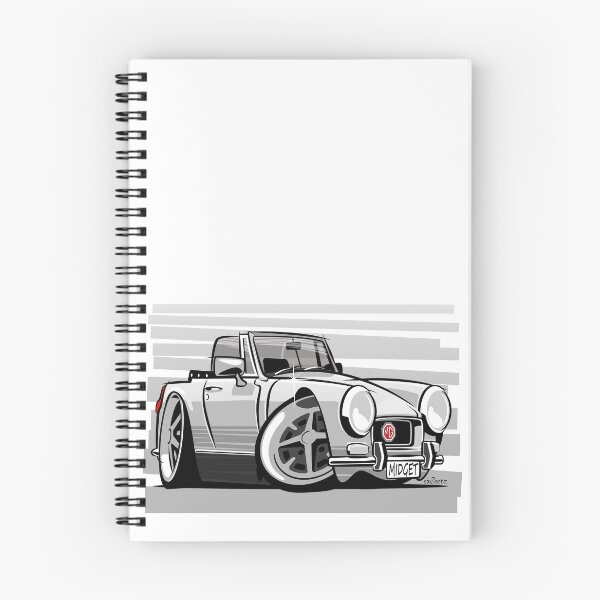 Item preview, MG Midget RWA mk3 caricature white designed and sold by car2oonz.