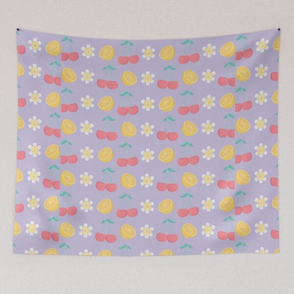 Item preview, Cherries And Flowers Seamless Pattern designed and sold by chulitad.