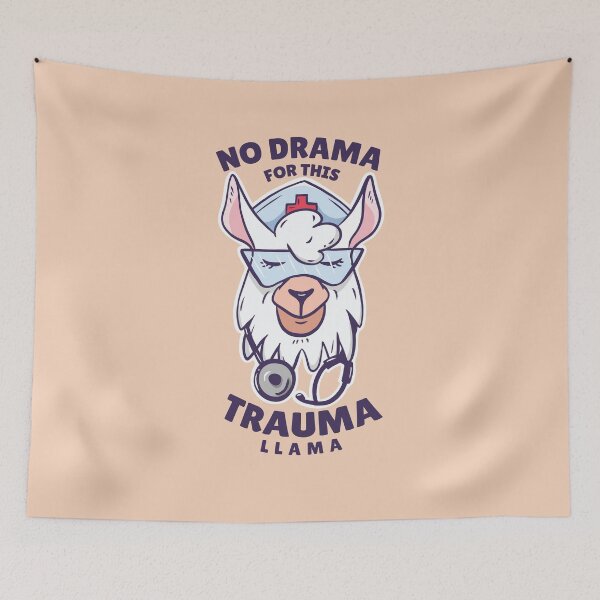 Item preview, No Drama for this trauma llama nurse designed and sold by Piztees.