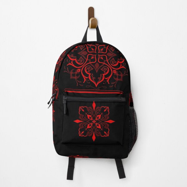 Item preview, Red and black Minimalist Dotwork Mandala designed and sold by Anicatattoos.
