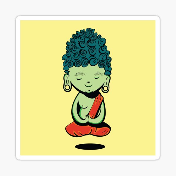 Young Green Buddah Sticker