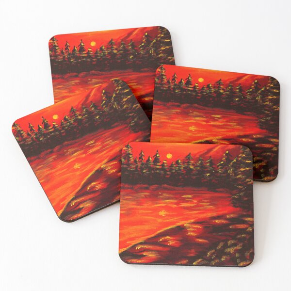 Item preview, Lakefront at sunset designed and sold by artwithalynn.