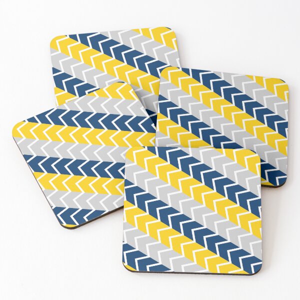 Item preview, Yellow, Navy & Gray Stripes and Zigzag Pattern designed and sold by TGIYHome.