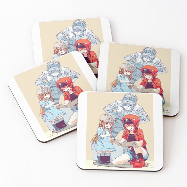 Item preview, Hataraku Saibou|Cells At Work - Red Blood Cell, White Blood Cell and Platelet (Sketch) designed and sold by Sicoria.