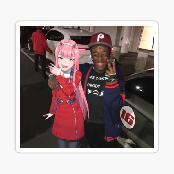 Uzi With Zero Two Sticker By Eatashes Redbubble