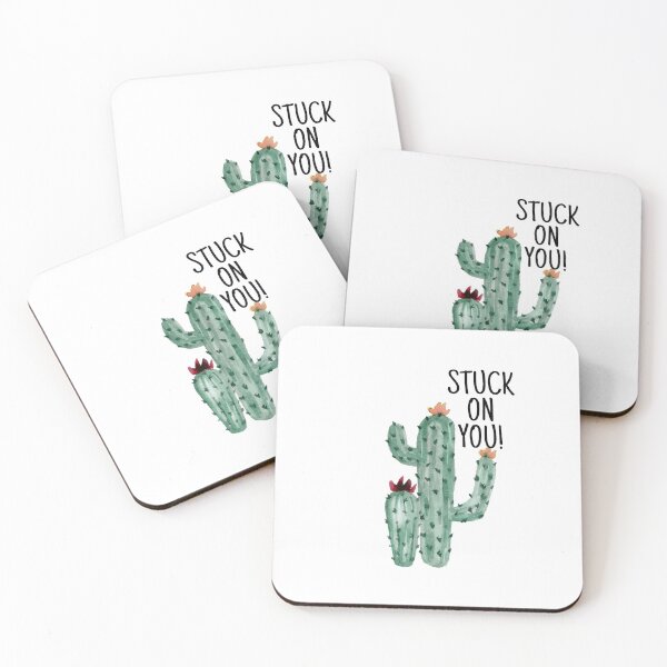 Item preview, Stuck on you, cactus, love, couple, relationship designed and sold by katrinb7.
