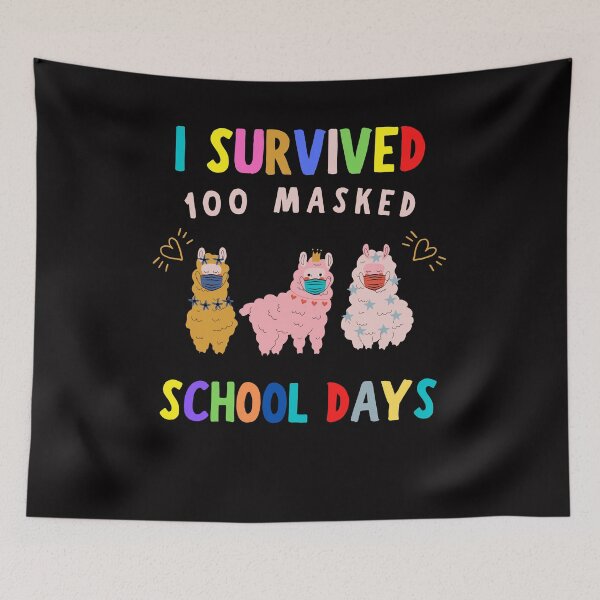 Item preview, I Survived 100 Masked School Days Llama Virtual Teacher Girl designed and sold by YourgiftShop.