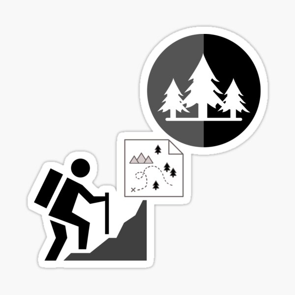 Hike Map Print Sticker