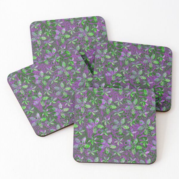 Item preview, Hawaiian - Samoan - Polynesian Tribal Purple Tiare Jungle  designed and sold by sunnthreads.