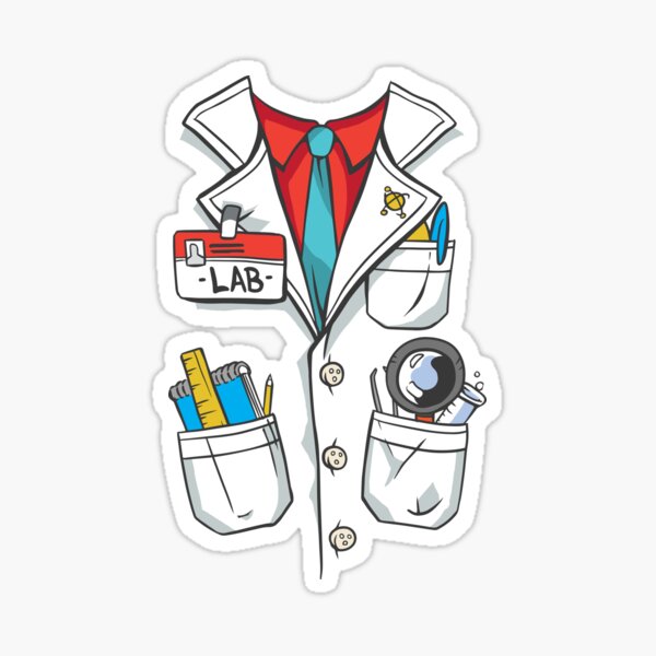 "Graphic Science Costume Design Lab Coat" Sticker for Sale by MASS