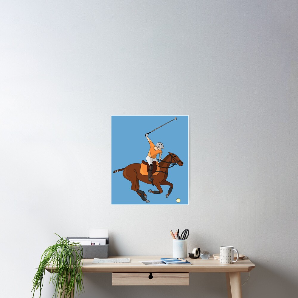 Horse Riding Polo Player Illustration